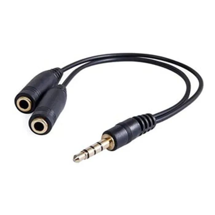 Hauptbild des Produkts Audio Redukce, Jack, Jack (3,5 mm) M (4-pólový)-Jack (3,5mm) 2x F, 0.2, stereo, černá, Lo