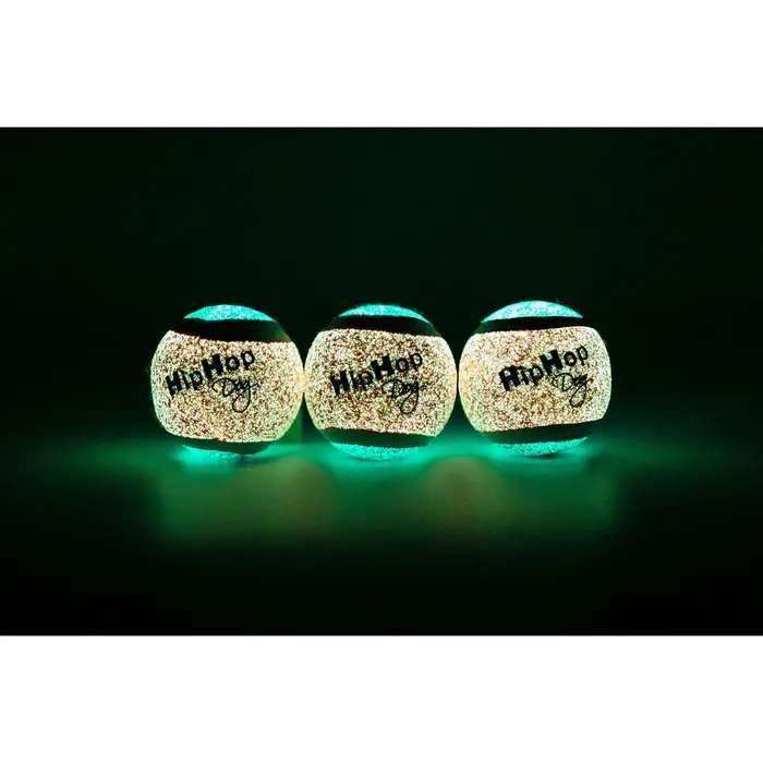 Hauptbild des Produkts Balení-neonový ve tmě svítící tenis. míč pískací 5 cm (3 ks/bal) HIPHOP DOG