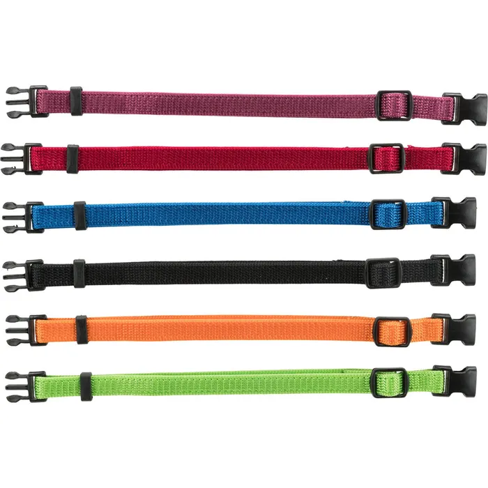 Hauptbild des Produkts Balení nylon.rozeznávacích obojků pro štěňata M-L 22-35cm/10mm čn,čv,md,zel,or,fi