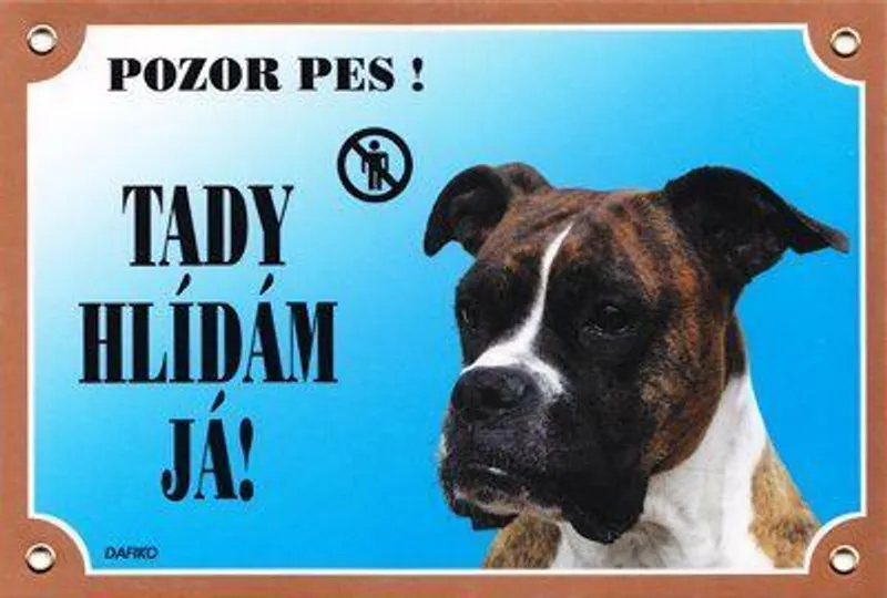 Hauptbild des Produkts Barevná cedulka Pozor pes, Boxer německý