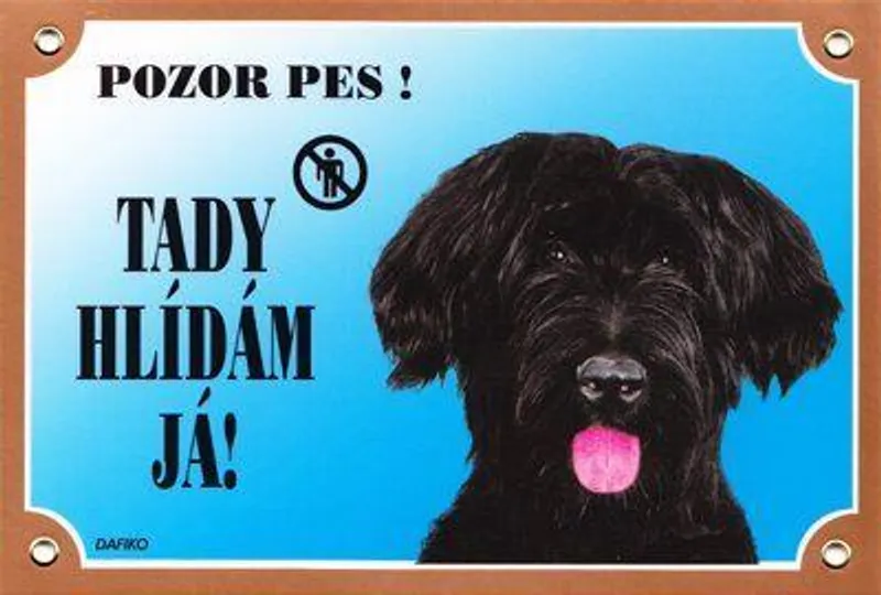 Hauptbild des Produkts Barevná cedulka Pozor pes, Briard černý