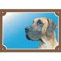Farbschild Achtung Hund, Deutsche Dogge