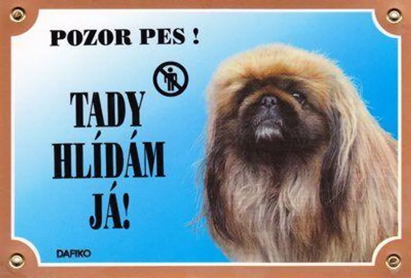 Hauptbild des Produkts Barevná cedulka Pozor pes, Pekinéz