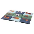 Farbige weiche Matte PATCHWORK 80 x 55 cm, rutschfest, - blau/grün