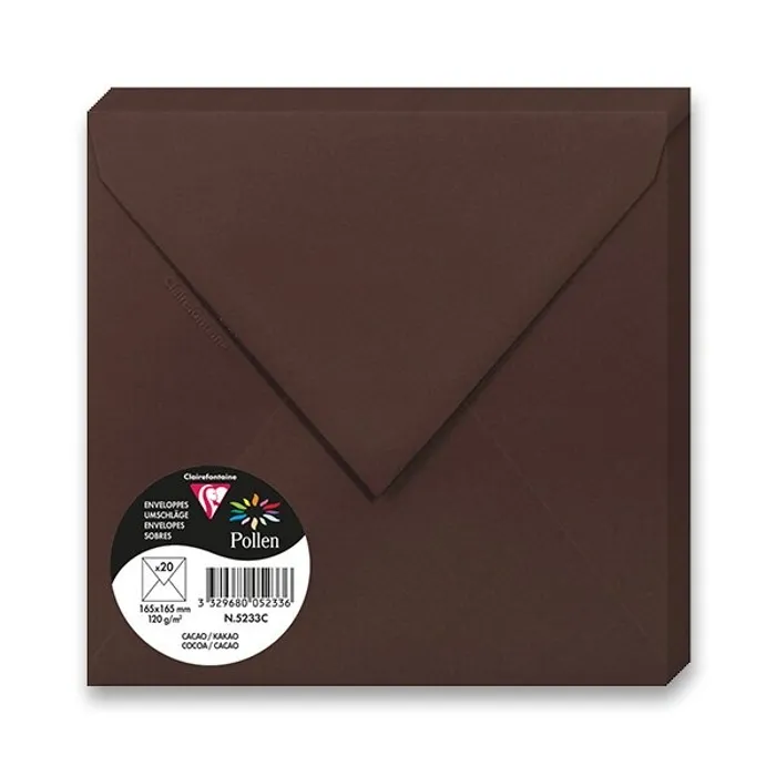 Hauptbild des Produkts Barevná obálka Clairefontaine hnědá, 165 × 165 mm [20ks]