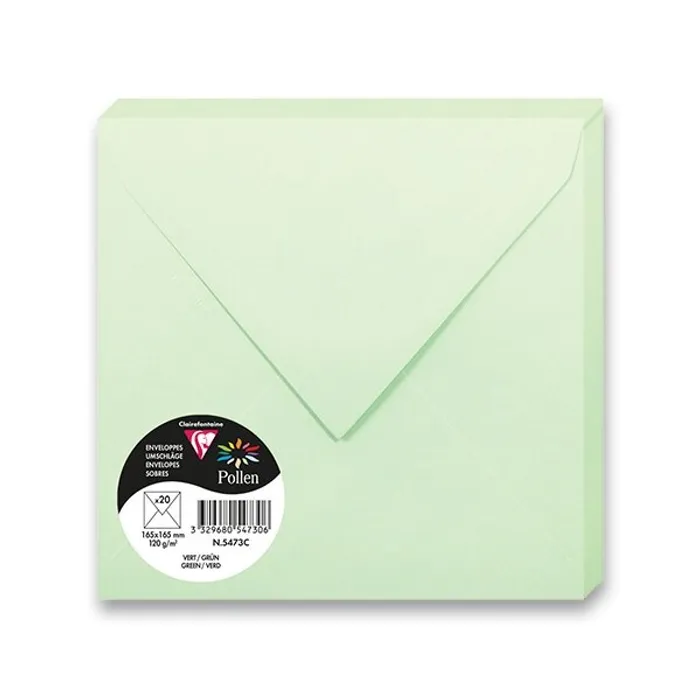 Hauptbild des Produkts Barevná obálka Clairefontaine sv. zelená, 165 × 165 mm [20ks]