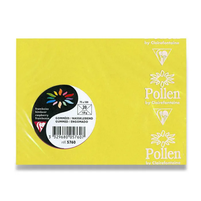 Hauptbild des Produkts Barevná obálka Clairefontaine žlutá, 75 x 100 mm [20 ks]