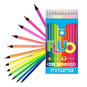 NEON-Farbkreide, 12 Farben, rund, MITAMA 62826
