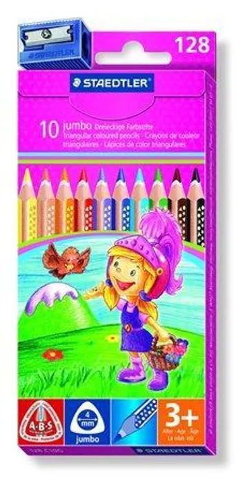 Hauptbild des Produkts Barevné pastelky "Noris Club Jumbo", 10 barev, sada, trojhranné, pro holky, STAEDTLER