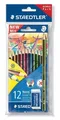 Buntstifte "Noris Colour", 12 Farben, sechseckig, + Bleistift + Radiergummi, STAEDTLER