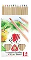 Buntstifte, natur, 12 Stück, dreieckig, Maxi, ICO