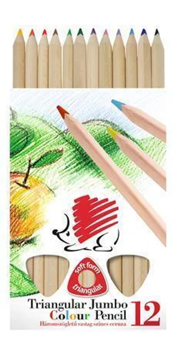 Hauptbild des Produkts Barevné pastelky, přírodní, 12ks, trojhranné, maxi, ICO