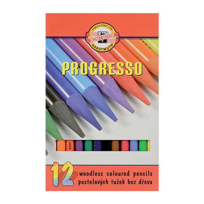 Hauptbild des Produkts Barevné pastelky "Progresso 8756/12", 12ks, bez dřeva, KOH-I-NOOR