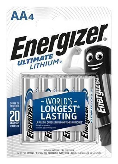 Hauptbild des Produkts Baterie, AA (tužková), 4 ks, lithiová, ENERGIZER "Ultimate Lithium"