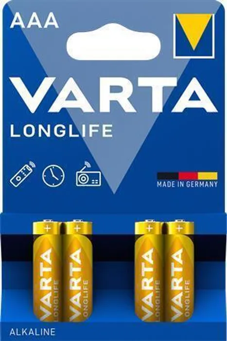 Hauptbild des Produkts Baterie, AAA (mikrotužková), 4 ks v balení, VARTA "Longlife Extra"