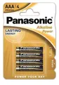 Batterie Alkaline power, AAA 4 Stk., PANASONIC