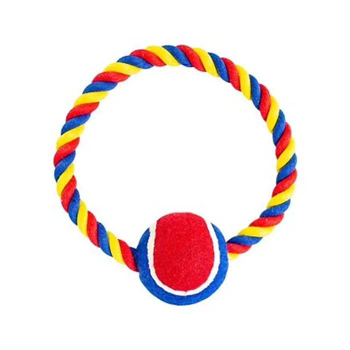Hauptbild des Produkts Bavlněný kruh HipHop s tenisákem 6 cm, 18 cm / 140 g červená, modrá, bílá