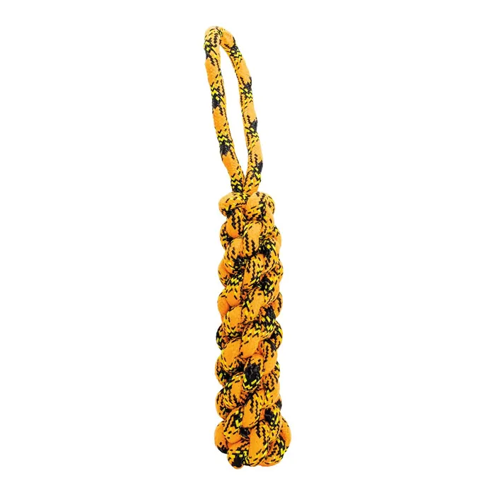 Hauptbild des Produkts Bavlněný uzlovaný pešek HipHop ROPE 33 cm, neon oranžová, černá, žlutá