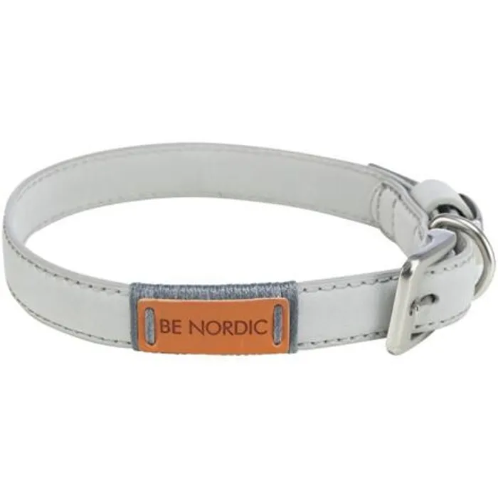 Hauptbild des Produkts BE NORDIC kožený obojek - světle šedá - DOPRODEJ M: 45-51 cm/20 mm
