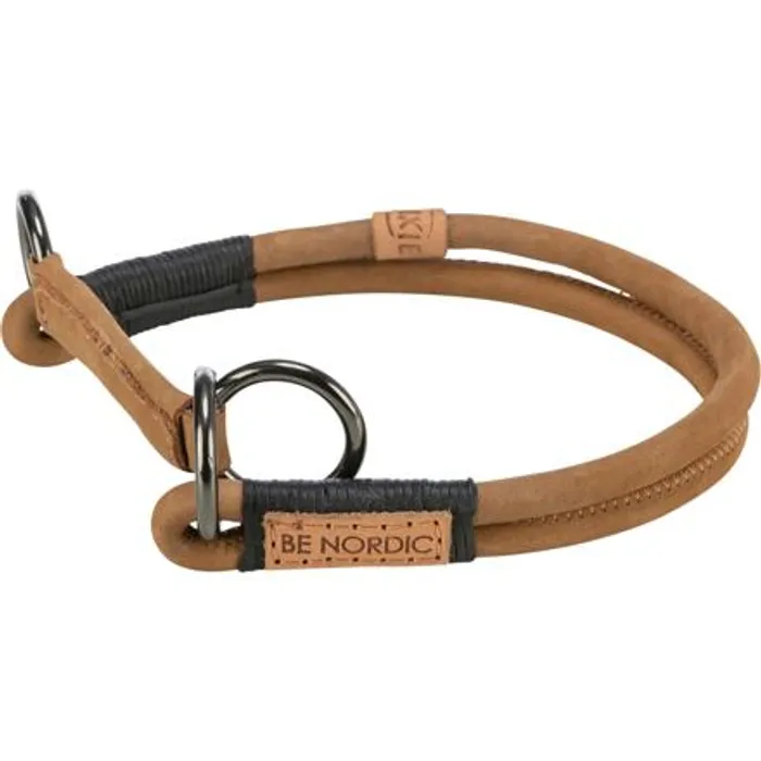 Hauptbild des Produkts BE NORDIC kulatý polostahovací kožený obojek, hnědá L-XL: 55 cm / Ř 10 mm