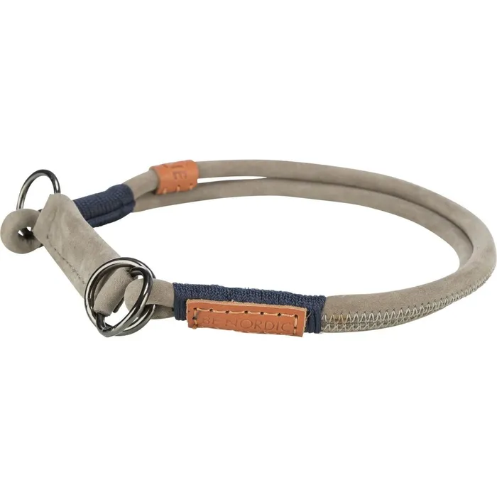 Hauptbild des Produkts BE NORDIC kulatý polostahovací kožený obojek, šedá L: 50 cm/ 10 mm