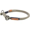 BE NORDIC rundes, halb einziehbares Lederhalsband, grau M: 45 cm/ 8 mm