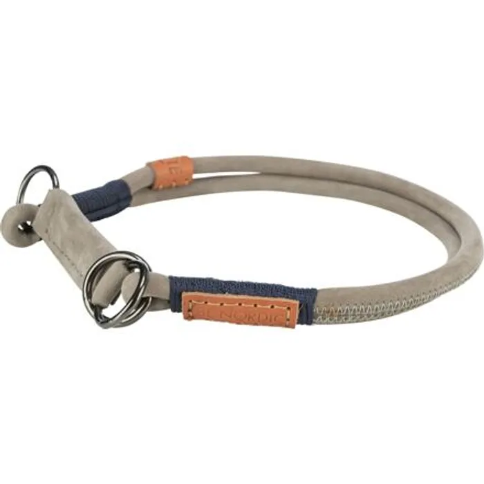 Hauptbild des Produkts BE NORDIC kulatý polostahovací kožený obojek, šedá L-XL: 55 cm/ 10 mm