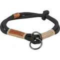 BE NORDIC halb einziehbares Halsband, schwarz/sand L-XL: 55 cm/ 13 mm