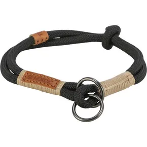 BE NORDIC halb einziehbares Halsband, schwarz/sand S-M: 40 cm/ 8 mm