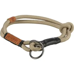BE NORDIC halb einziehbares Halsband, Sand/Schwarz L-XL: 55 cm/o 13 mm