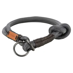 BE NORDIC halb einziehbares Halsband, dunkelgrau/braun S-M: 40 cm/8 mm
