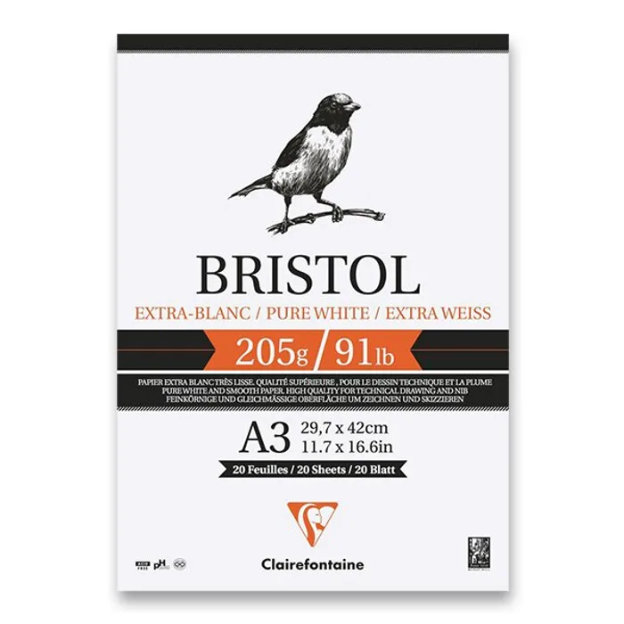 Hauptbild des Produkts Blok Clairefontaine Bristol A3, 20 listů, 205 g