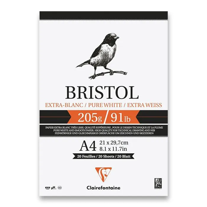 Hauptbild des Produkts Blok Clairefontaine Bristol A4, 20 listů, 205 g