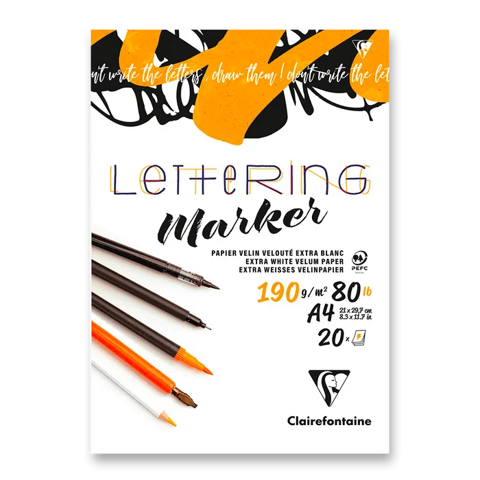 Hauptbild des Produkts Blok Clairefontaine Lettering - A4, 20 listů, 190 g