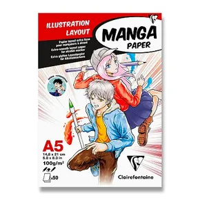 Clairefontaine Manga Illustrations Block - A5, 50 Blätter, 100 g