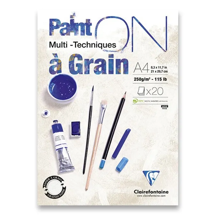 Hauptbild des Produkts Blok Clairefontaine Paint on Grain A4, 20 listů, 250 g