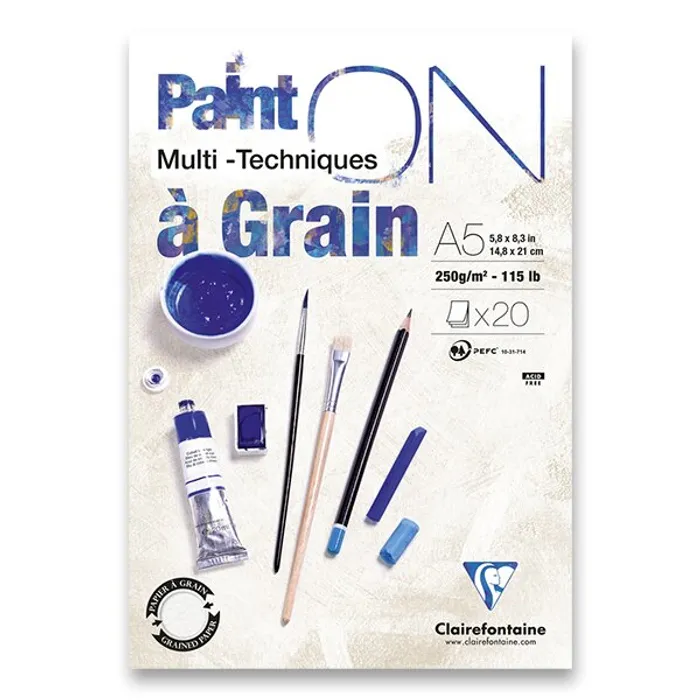Hauptbild des Produkts Blok Clairefontaine Paint on Grain A5, 20 listů, 250 g