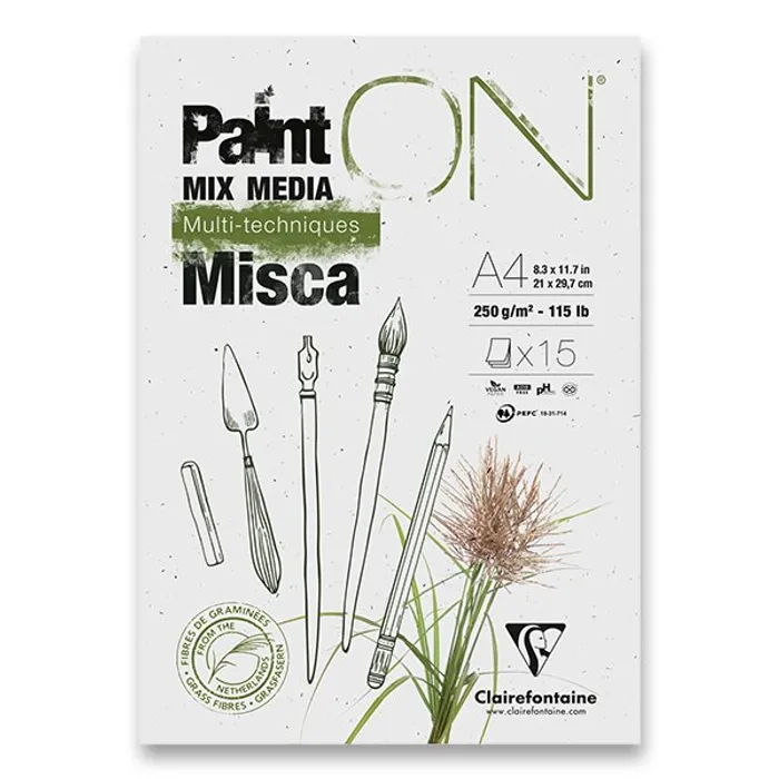 Hauptbild des Produkts Blok Clairefontaine Paint On Misca A4, 15 listů, 250 g