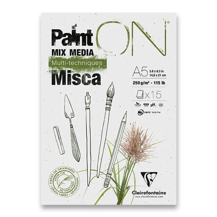 Hauptbild des Produkts Blok Clairefontaine Paint On Misca A5, 25 listů, 250 g