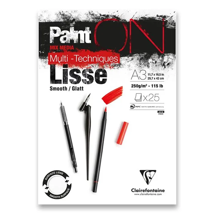 Hauptbild des Produkts Blok Clairefontaine Paint on Smooth A3, 25 listů, 250 g