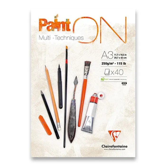 Hauptbild des Produkts Blok Clairefontaine Paint on White A3, 40 listů, 250 g