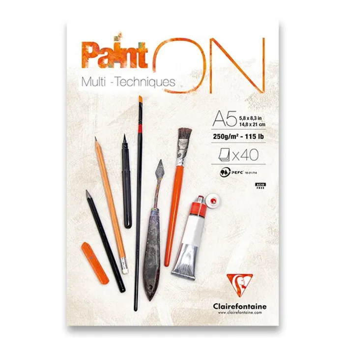 Hauptbild des Produkts Blok Clairefontaine Paint on White A5, 40 listů, 250 g