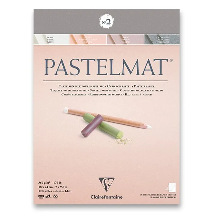 Hauptbild des Produkts Blok Clairefontaine Pastelmat No.2 24 x 30 cm, 12 listů, 360 g