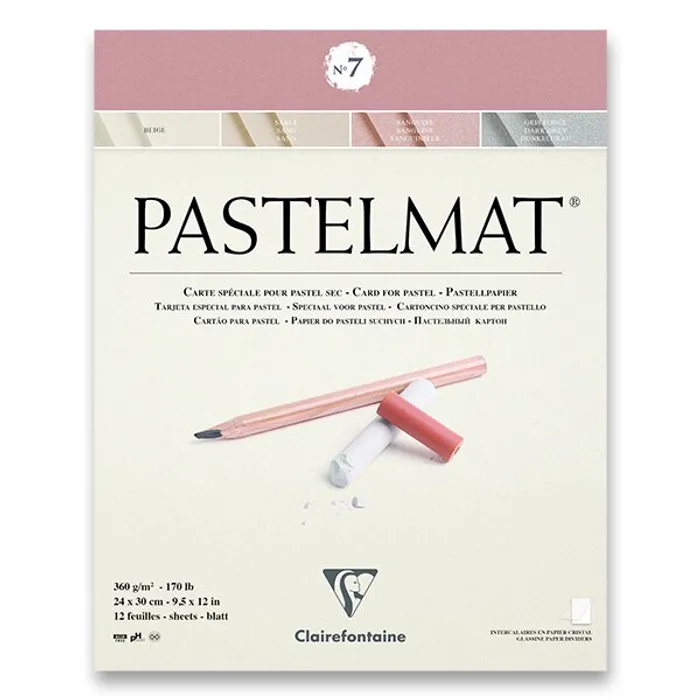 Hauptbild des Produkts Blok Clairefontaine Pastelmat No.7 24 x 30 cm, 12 listů, 360 g