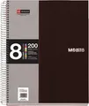 Note Book 8, schwarzes, liniertes Notizbuch, Drahtkammbindung, A5, 200 Blatt, MIQ