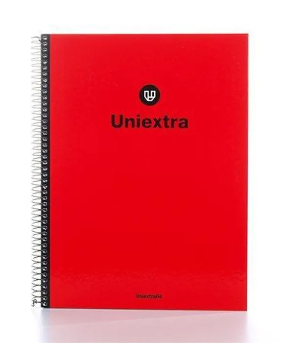 Hauptbild des Produkts Blok na psaní "UniExtra", červená, linkovaný, drátěná kroužková vazba, A4, 100 listů, UNIP