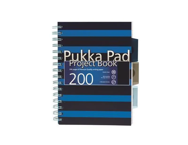 Hauptbild des Produkts Blok s rozdělovači "Navy project book", A5, modrá, linkovaný, 100 listů, spirálová vazba,
