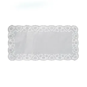 Deko-Tortenspitze (PAP) eckig weiß 38 x 25 cm [6 St.]