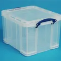 Weiteres Produktbild Box na skladování závěsných složek a pořadačů, plastový, s víkem, 35 l, průhledný, REALLY