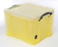 Karton, Kunststoff, mit Deckel, 35 l, transparent, WIRKLICH NÜTZLICH, gelb